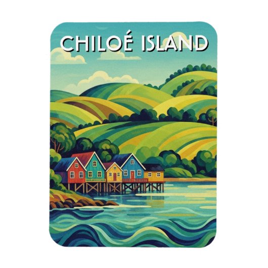 Chiloé Insel Chile Reise Magnet (Vertikal)