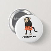 Chim-Pants-Zee Funny Chimpanzee Affenpuppe Button (Vorne & Hinten)