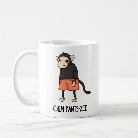 Chim-Pants-Zee Funny Chimpanzee Affenpuppe Kaffeetasse (Links)