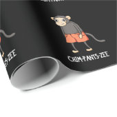 Chim-Pants-Zee Funny Chimpanzee Monkey Pun Dark BG Geschenkpapier (Rolleneckpunkt)
