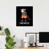 Chim-Pants-Zee Funny Chimpanzee Monkey Pun Dark BG Poster (Heimbüro)
