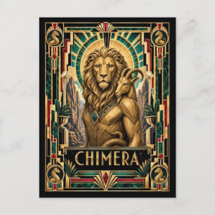 Chimäre, Art Deco Mythisch Postkarte