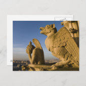 Chimera an der Fassade der Kathedrale von Notre Da Postkarte (Vorne/Hinten)