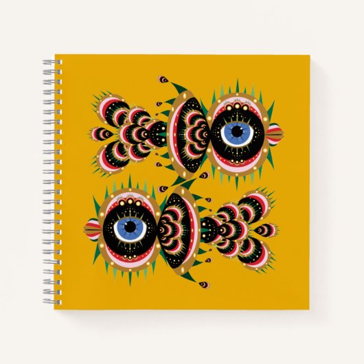 Chimera - Fish Bird Square Notebook Notizblock (Vorderseite)