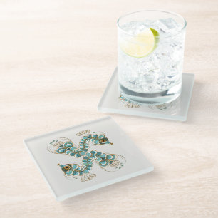 Chimera - Peacock Seepferd Glass Untersetzer