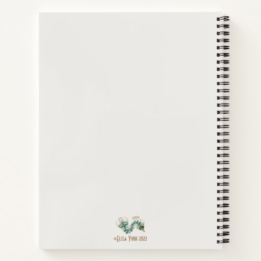 Chimera - Peacock-Seepferd-Notebook Notizblock (Rückseite)