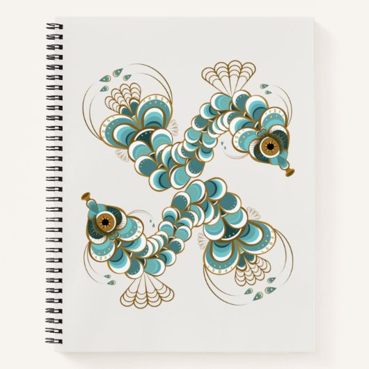 Chimera - Peacock-Seepferd-Notebook Notizblock (Vorderseite)