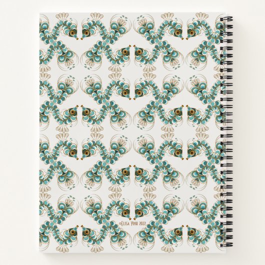 Chimera - Peacock-Seepferd-Notebook Notizblock (Rückseite)