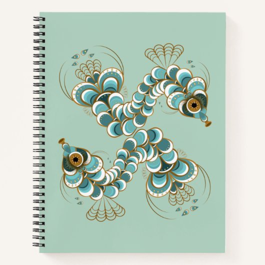 Chimera - Peacock-Seepferd-Notebook Notizblock (Vorderseite)