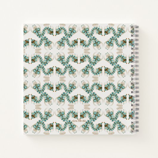 Chimera - Peacock Seepferd Square Notebook Notizblock (Rückseite)