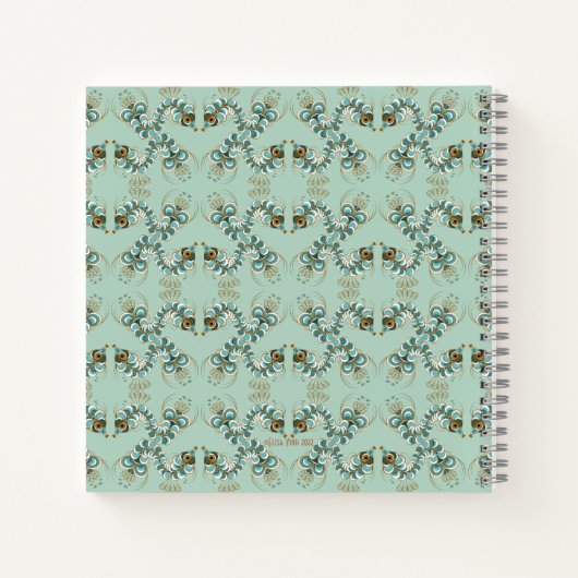 Chimera - Peacock Seepferd Square Notebook Notizblock (Rückseite)