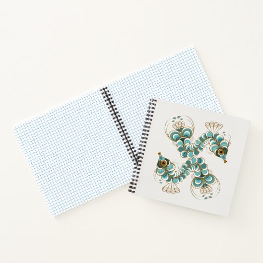 Chimera - Peacock Seepferd Square Notebook Notizblock (Innenseite)