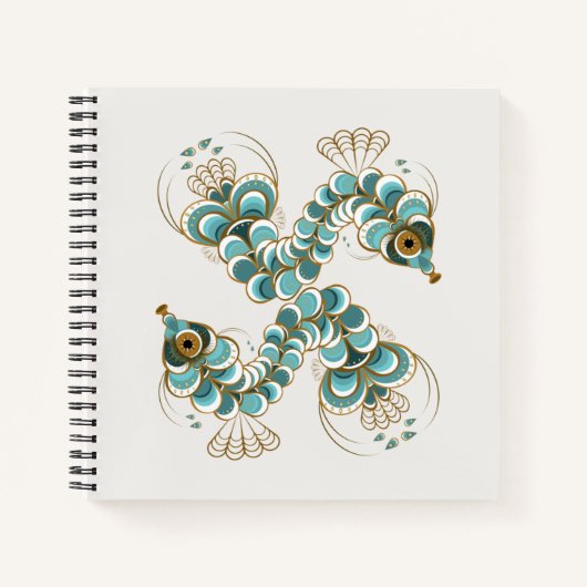 Chimera - Peacock Seepferd Square Notebook Notizblock (Vorderseite)