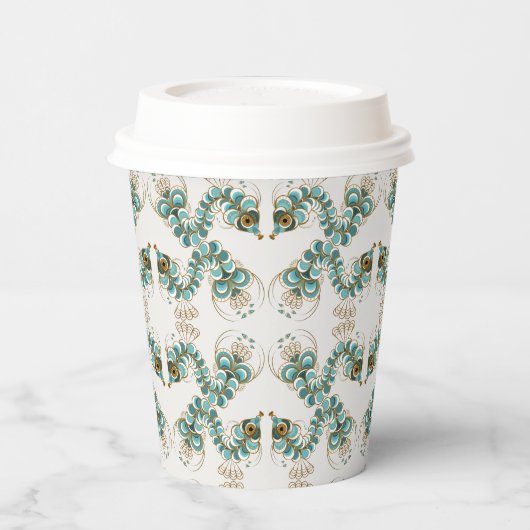 Chimera - Pfau Seepferd 8oz. Pappbecher (Links)