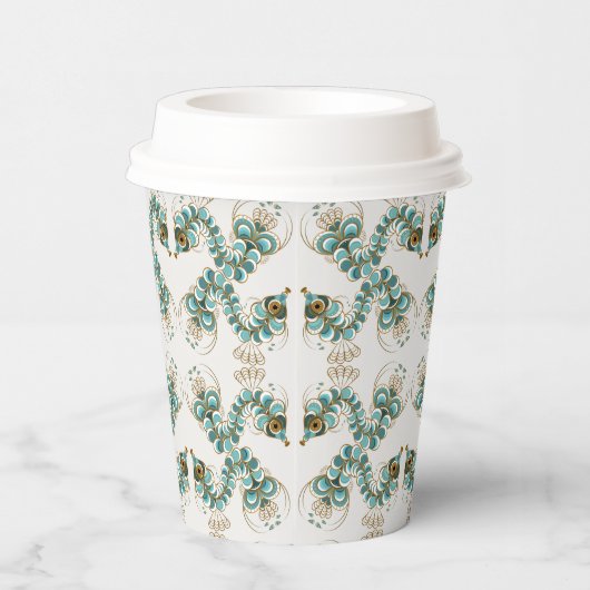 Chimera - Pfau Seepferd 8oz. Pappbecher (Rechts)