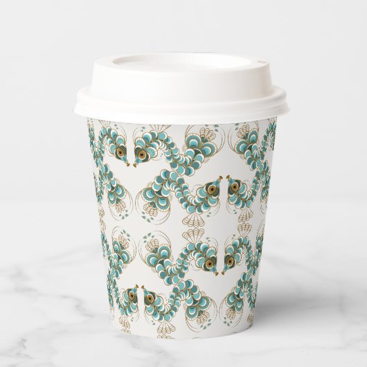 Chimera - Pfau Seepferd 8oz. Pappbecher (Vorderseite)