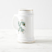 Chimera - Pfau Seepferd Stein Bierglas (Vorderseite Links)