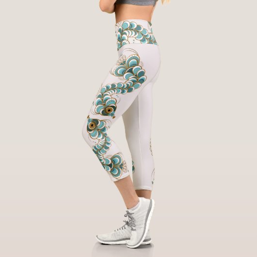 Chimera - Pfauen Seepferd Hochwaisted Capris (Links)