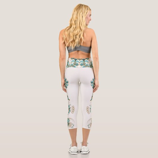 Chimera - Pfauen Seepferd Hochwaisted Capris (Rückseite)