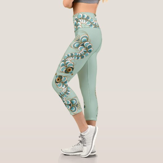 Chimera - Pfauen Seepferd Hochwaisted Capris (Links)