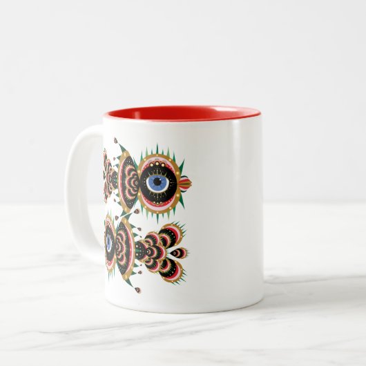 Chimera - Tasse von Fischvögeln (Vorderseite Links)