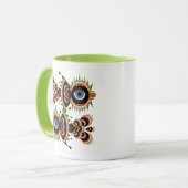 Chimera - Tasse von Fischvögeln leuchten grün (Vorderseite Links)