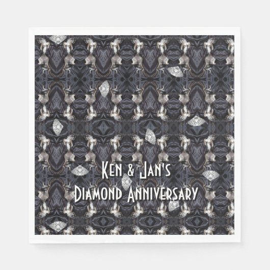 Chimigos - Chihuahuas und Diamonds Art Deco Serviette (Vorderseite)