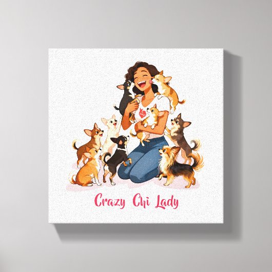 Chimigos - Crazy Chi Lady - Chihuahua  Leinwanddruck (Vorderseite)