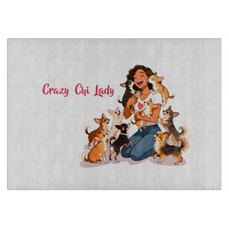 Chimigos - Crazy Chi Lady - Chihuahua  Schneidebrett