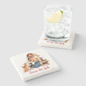 Chimigos - Crazy Chi Lady - Chihuahua  Steinuntersetzer (Seitenansicht)