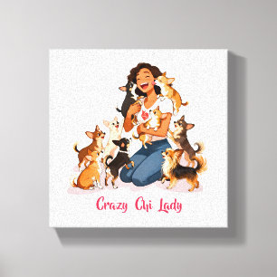 Chimigos - Verrückte Chi-Dame - Chihuahua  Leinwanddruck