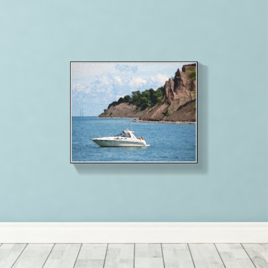 Chimney Bluffs - Lake Ontario Wrapped Canvas Leinwanddruck (Insitu (Holzboden))