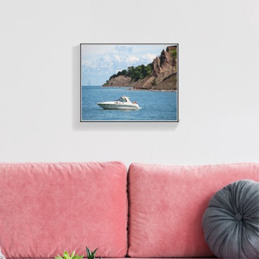 Chimney Bluffs - Lake Ontario Wrapped Canvas Leinwanddruck (Insitu (Wohnzimmer))