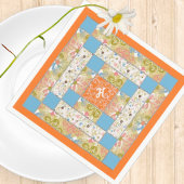 Chimney Quilt Block Paper Napkin Serviette