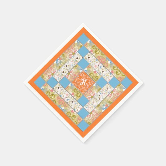 Chimney Quilt Block Paper Napkin Serviette (Ecke)