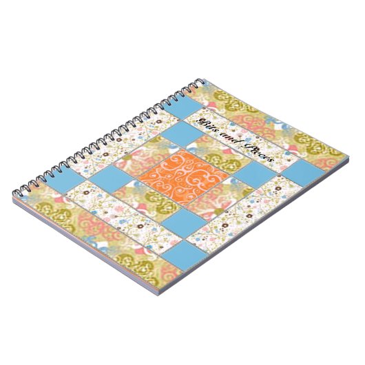 Chimney Quilt Blockmuster individuelles Notebook Notizblock (Linke Seite)