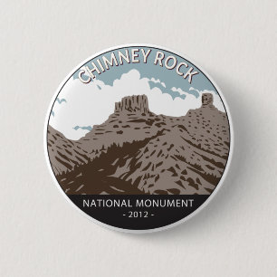 Chimney Rock National Monument Colorado Vintag Button