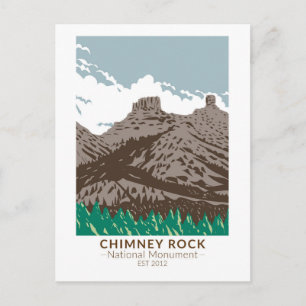 Chimney Rock National Monument Colorado Vintage au Postkarte