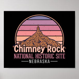 Chimney Rock Nebraska Vintage Druck – Retro Poster