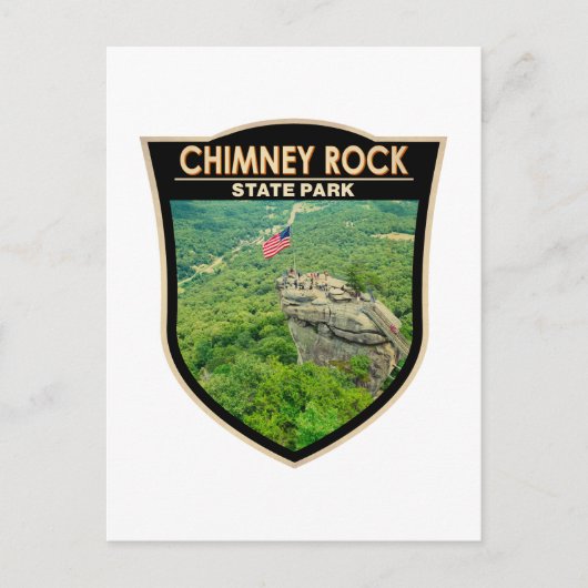 Chimney Rock Staat Park North Carolina Abzeichen Postkarte (Vorderseite)