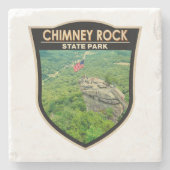 Chimney Rock Staat Park North Carolina Abzeichen Steinuntersetzer (Vorderseite)