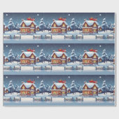 Chimney Santa Wrapping Paper Geschenkpapier (Flach)