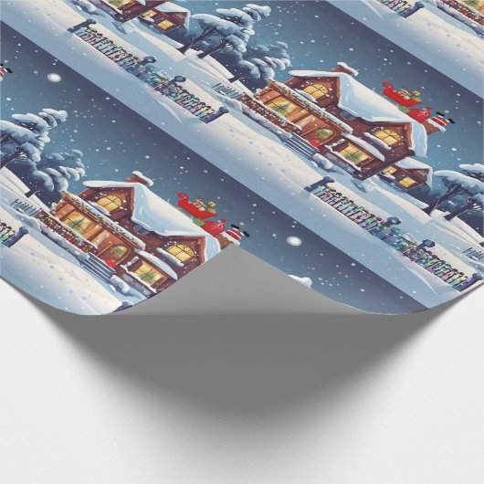 Chimney Santa Wrapping Paper Geschenkpapier (Ecke)