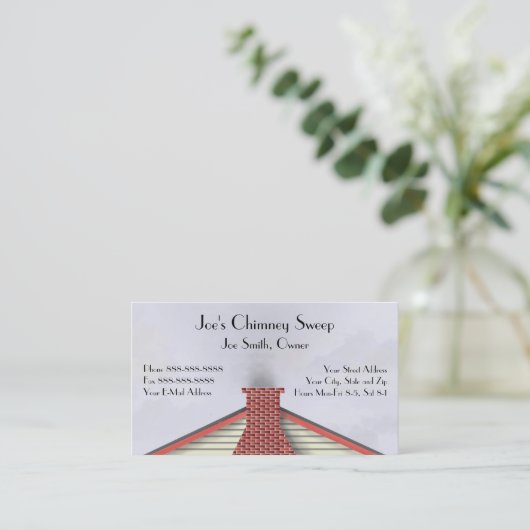 Chimney Sweep Business Card Visitenkarte (Stehend Vorderseite)