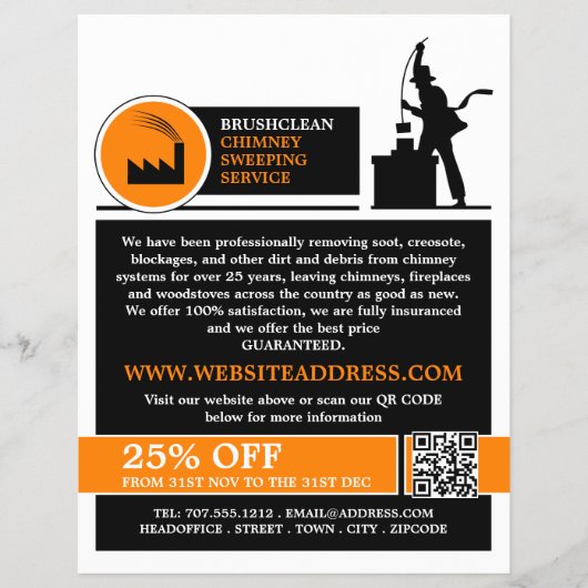 Chimney Sweep Logo Design Chimney Sweep Service Flyer (Vorne)