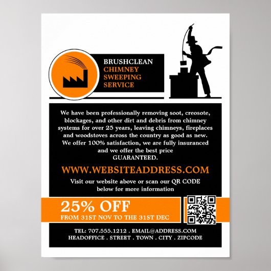 Chimney Sweep Logo Design Chimney Sweep Service Poster (Vorne)