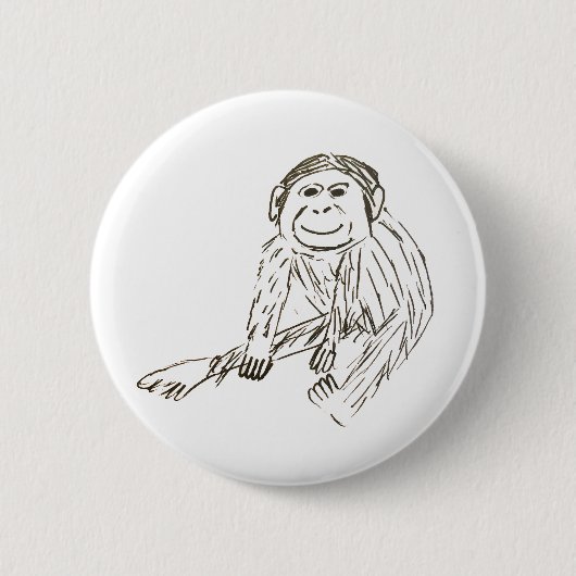 Chimp-Abzeichen - Ein schlecht gezeichnet Schimpan Button (Vorderseite)