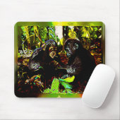 Chimp and Gorilla Cooperation 02. Mousepad (Mit Mouse)