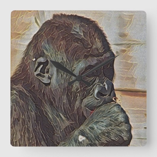 CHIMP ART QUADRATISCHE WANDUHR (Vorderseite)