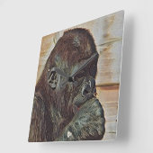 CHIMP ART QUADRATISCHE WANDUHR (Winkel)